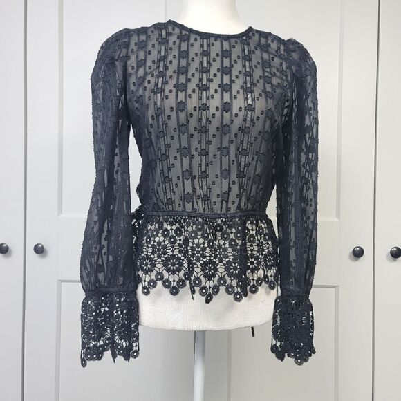 Melograno Rico long sleeve lace top, small - Picture 3 of 12